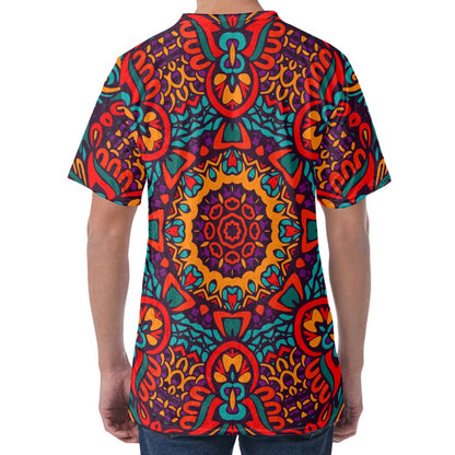 Bohemian Native Mandala Pattern Print Men's Velvet T-Shirt