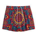 Bohemian Native Mandala Pattern Print Mesh Shorts