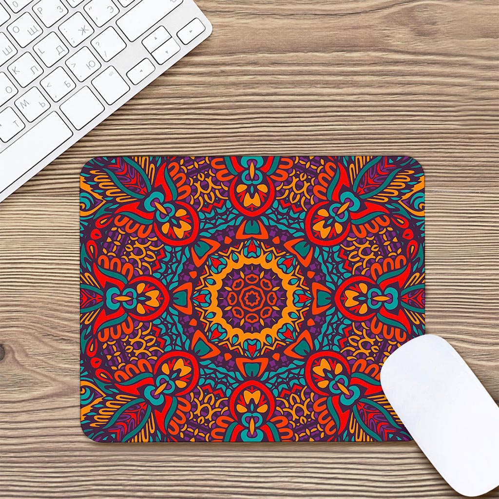 Bohemian Native Mandala Pattern Print Mouse Pad