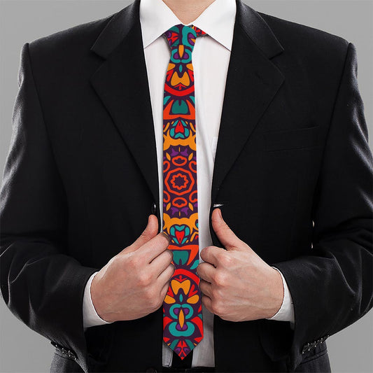 Bohemian Native Mandala Pattern Print Necktie