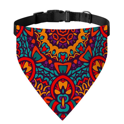 Bohemian Native Mandala Pattern Print Over The Collar Dog Bandana