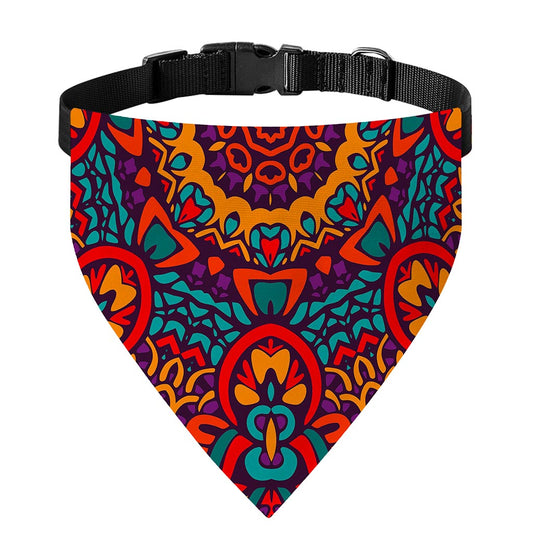 Bohemian Native Mandala Pattern Print Over The Collar Dog Bandana