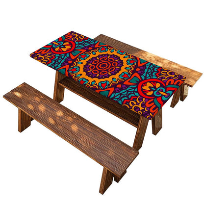 Bohemian Native Mandala Pattern Print Picnic Table Cover
