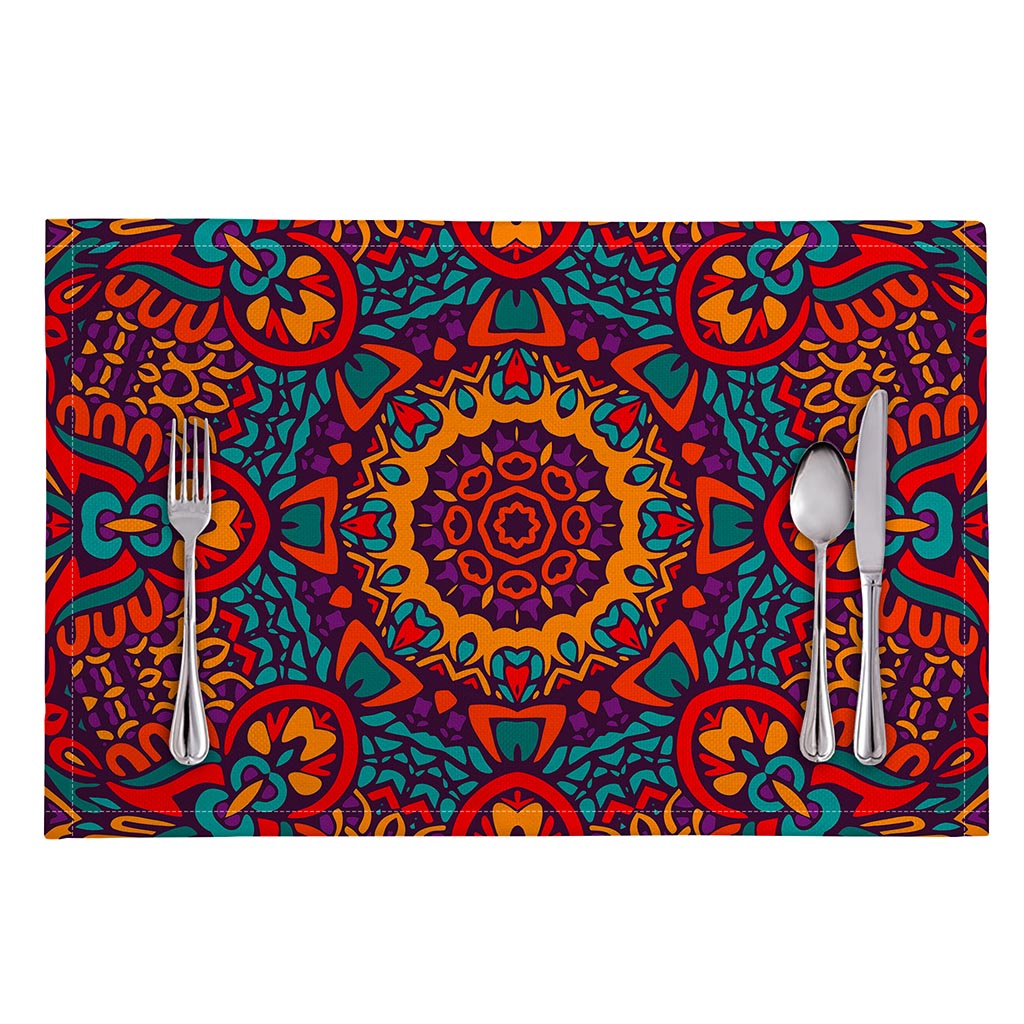 Bohemian Native Mandala Pattern Print Placemat