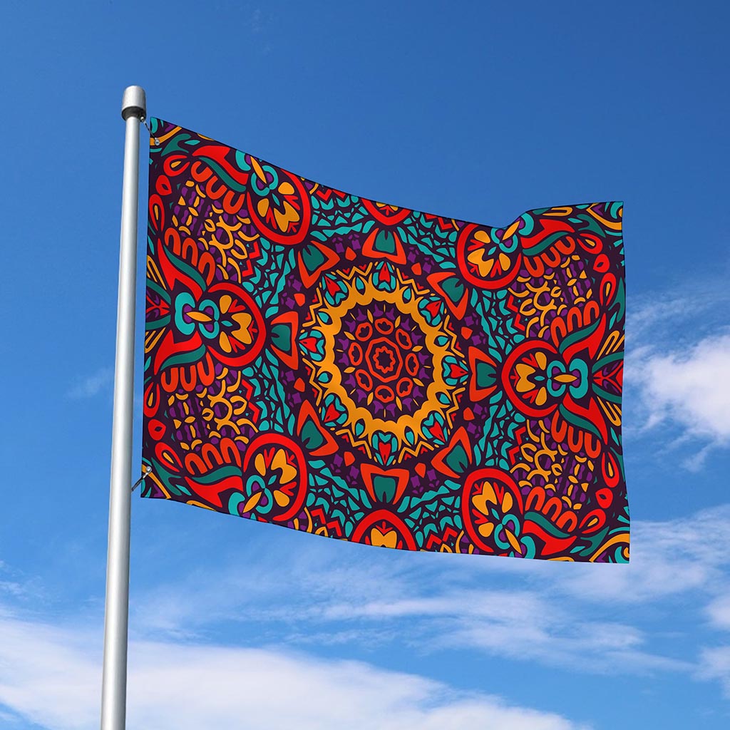 Bohemian Native Mandala Pattern Print Polyester Flag
