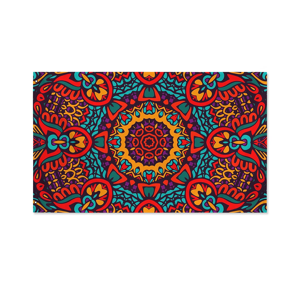 Bohemian Native Mandala Pattern Print Polyester Flag