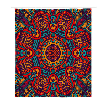 Bohemian Native Mandala Pattern Print Polyester Shower Curtain