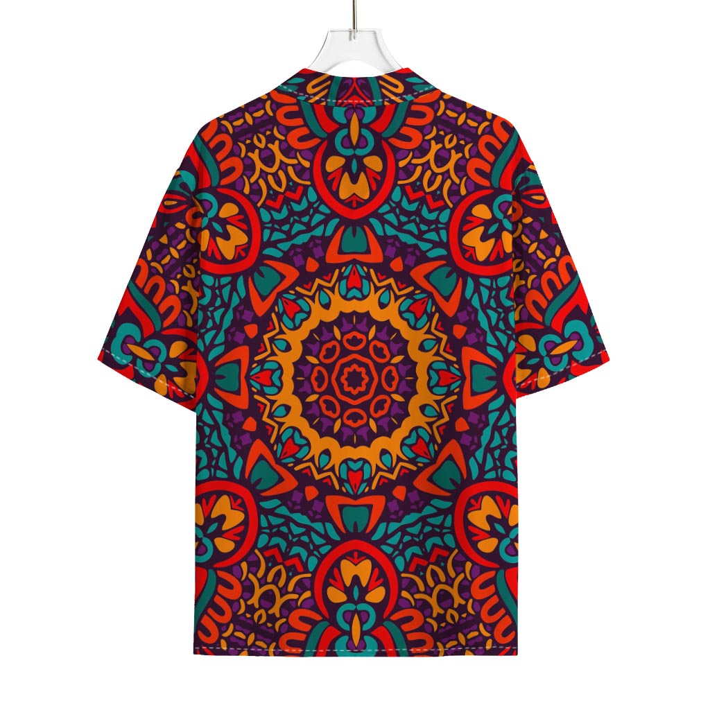 Bohemian Native Mandala Pattern Print Rayon Hawaiian Shirt