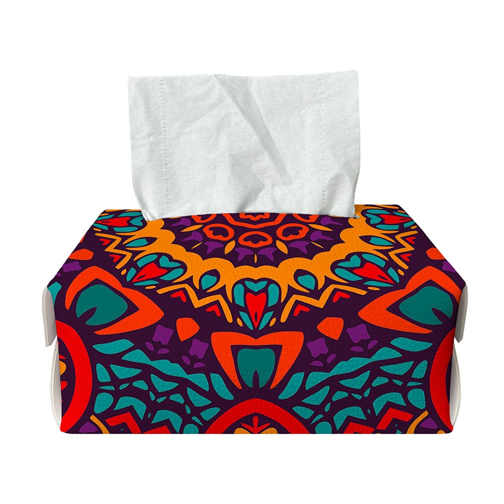 Bohemian Native Mandala Pattern Print Rectangle Tissue Box Cover