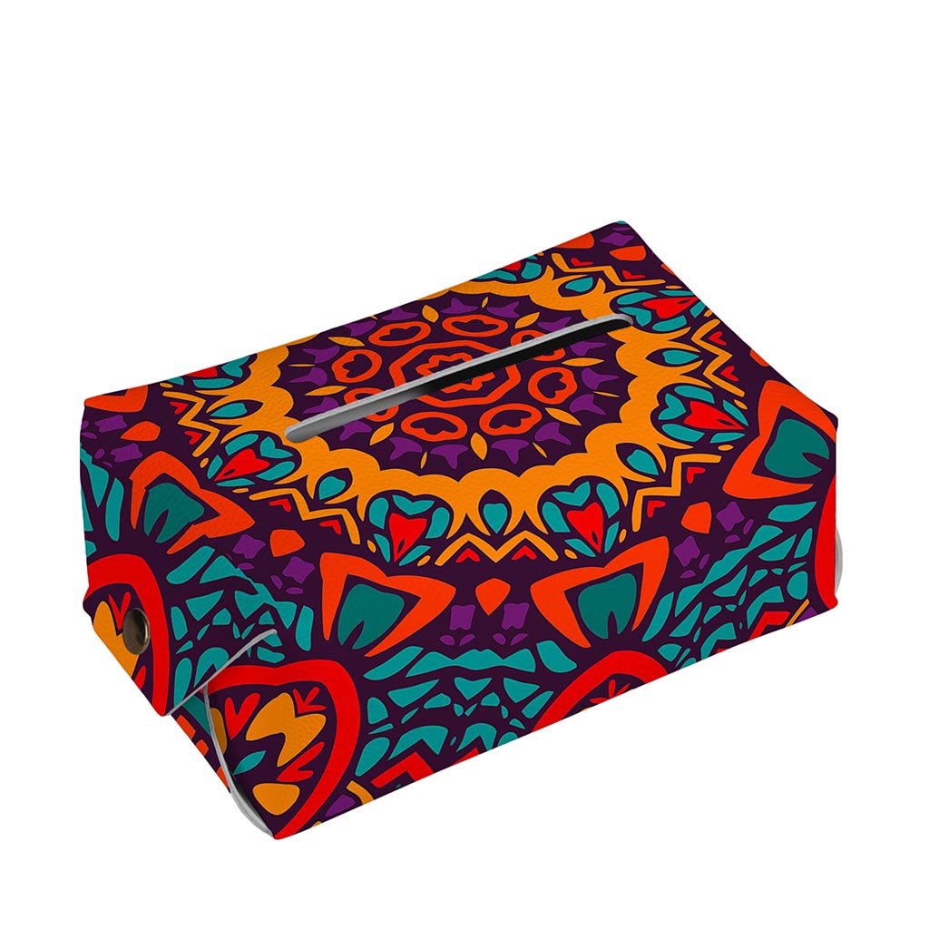 Bohemian Native Mandala Pattern Print Rectangle Tissue Box Cover