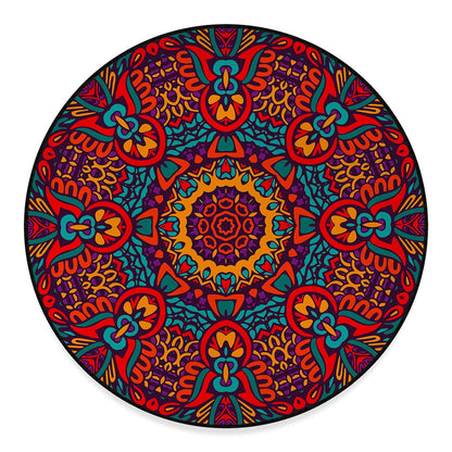 Bohemian Native Mandala Pattern Print Round Floor Mat