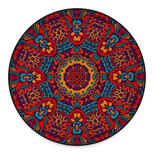 Bohemian Native Mandala Pattern Print Round Floor Mat
