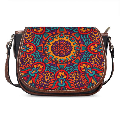 Bohemian Native Mandala Pattern Print Saddle Bag