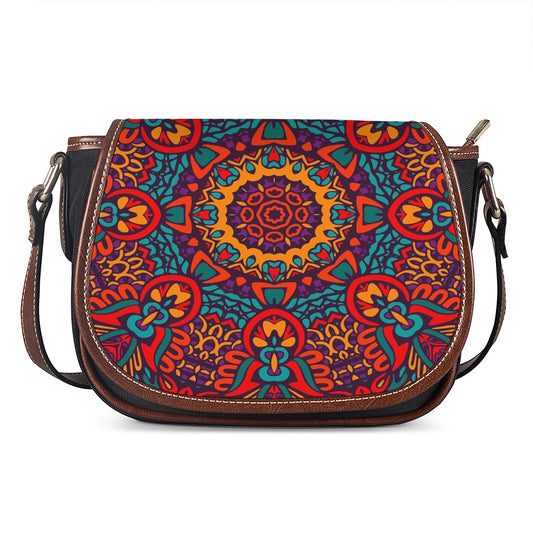 Bohemian Native Mandala Pattern Print Saddle Bag
