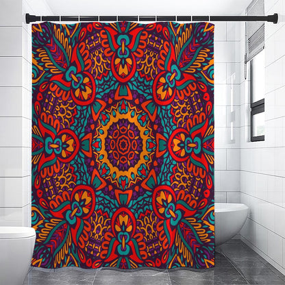 Bohemian Native Mandala Pattern Print Shower Curtain