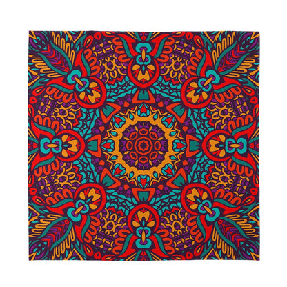 Bohemian Native Mandala Pattern Print Silk Bandana