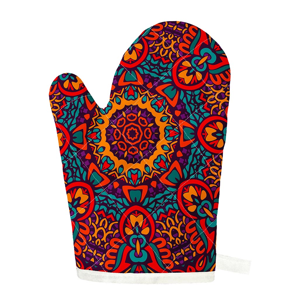 Bohemian Native Mandala Pattern Print Single Oven Mitt