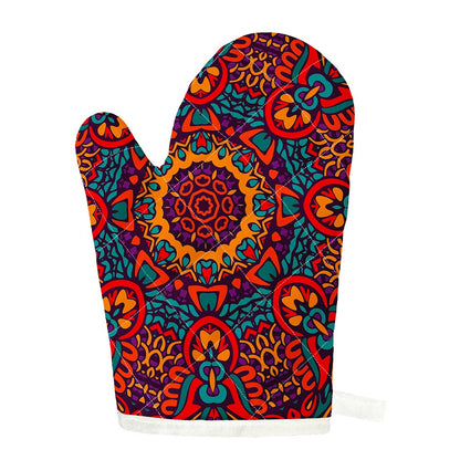 Bohemian Native Mandala Pattern Print Single Oven Mitt
