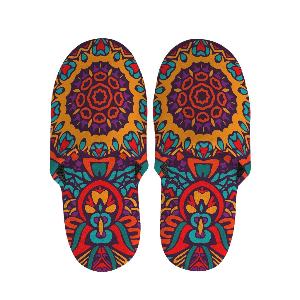 Bohemian Native Mandala Pattern Print Slippers
