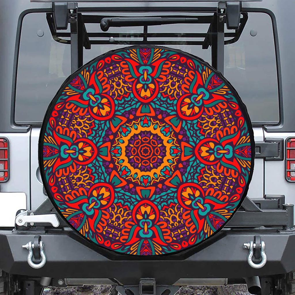 Bohemian Native Mandala Pattern Print Tire Cover