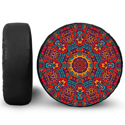 Bohemian Native Mandala Pattern Print Tire Cover