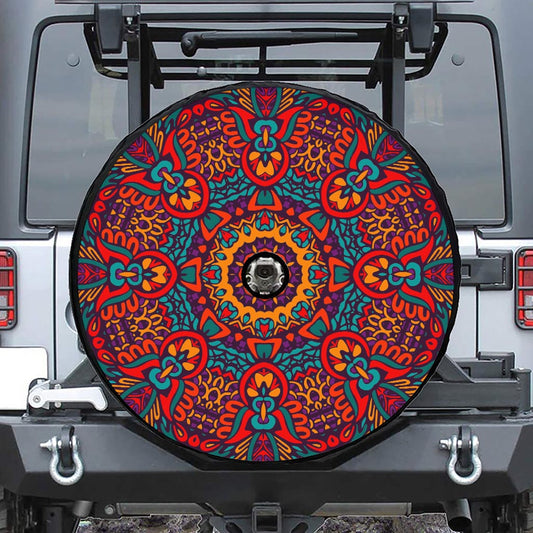 Bohemian Native Mandala Pattern Print Tire Cover With Camera Hole