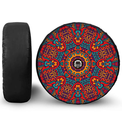 Bohemian Native Mandala Pattern Print Tire Cover With Camera Hole