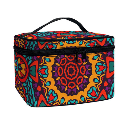 Bohemian Native Mandala Pattern Print Travel Makeup Bag