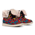 Bohemian Native Mandala Pattern Print Winter Boots