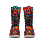 Bohemian Native Mandala Pattern Print Winter Boots