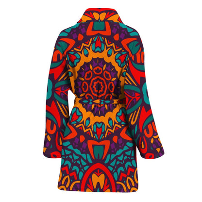 Bohemian Native Mandala Pattern Print Women's Bathrobe