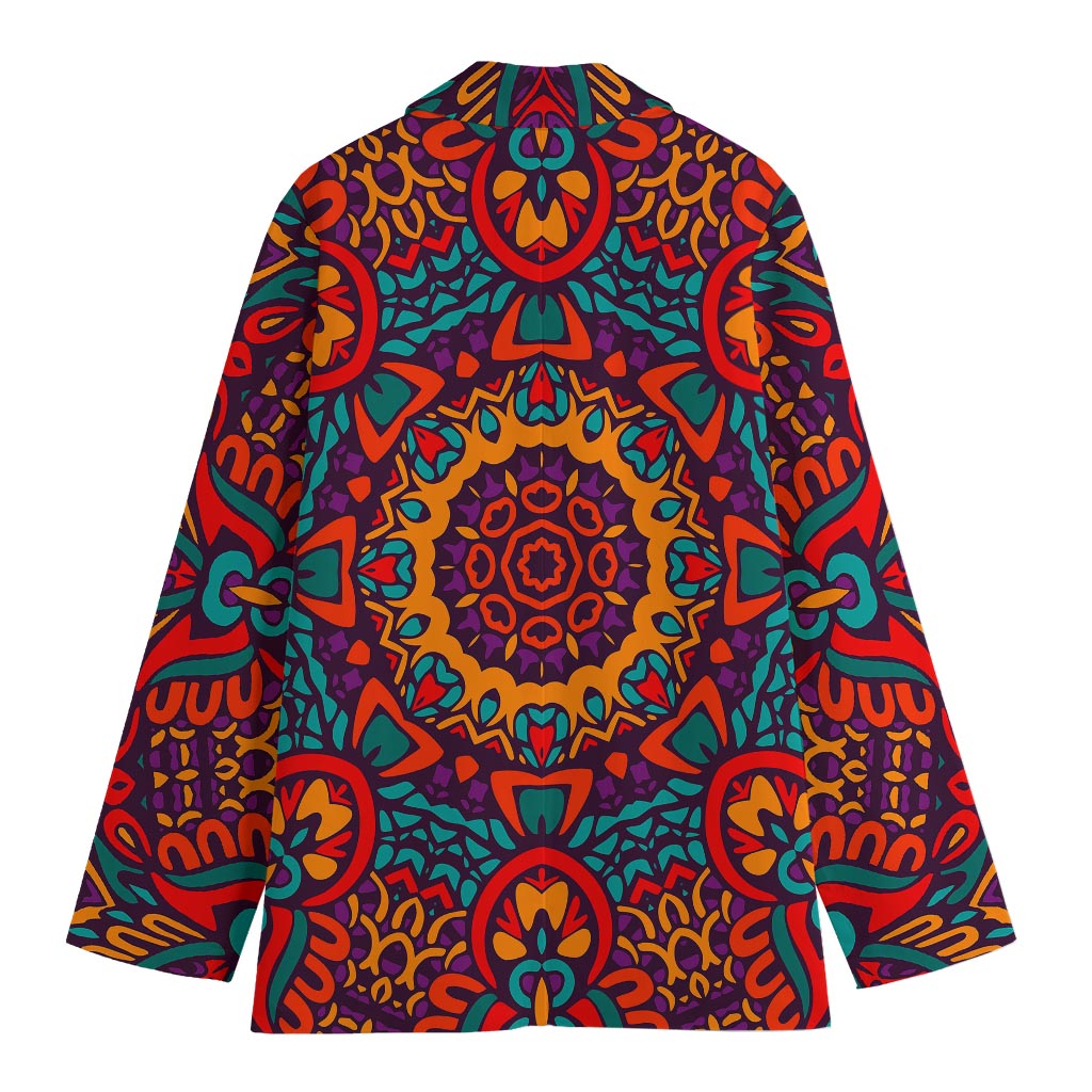 Bohemian Native Mandala Pattern Print Women's Blazer