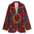 Bohemian Native Mandala Pattern Print Women's Cotton Blazer