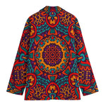 Bohemian Native Mandala Pattern Print Women's Cotton Blazer