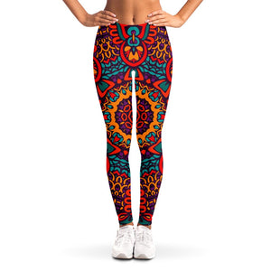 Bohemian Native Mandala Pattern Print Women's Leggings