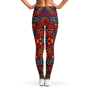 Bohemian Native Mandala Pattern Print Women's Leggings