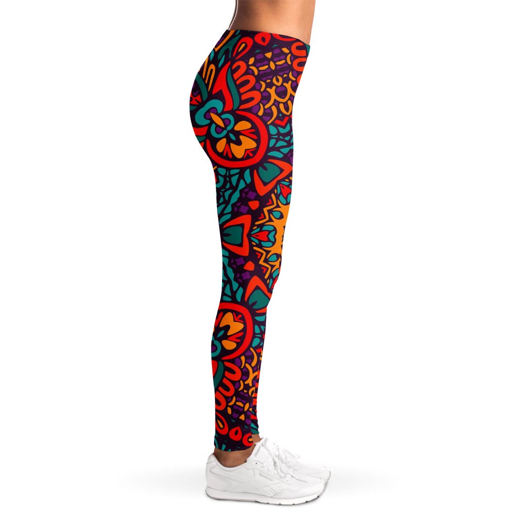 Bohemian Native Mandala Pattern Print Women's Leggings