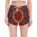 Bohemian Native Mandala Pattern Print Women's Split Running Shorts