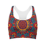 Bohemian Native Mandala Pattern Print Women's Sports Bra