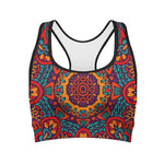 Bohemian Native Mandala Pattern Print Women's Sports Bra