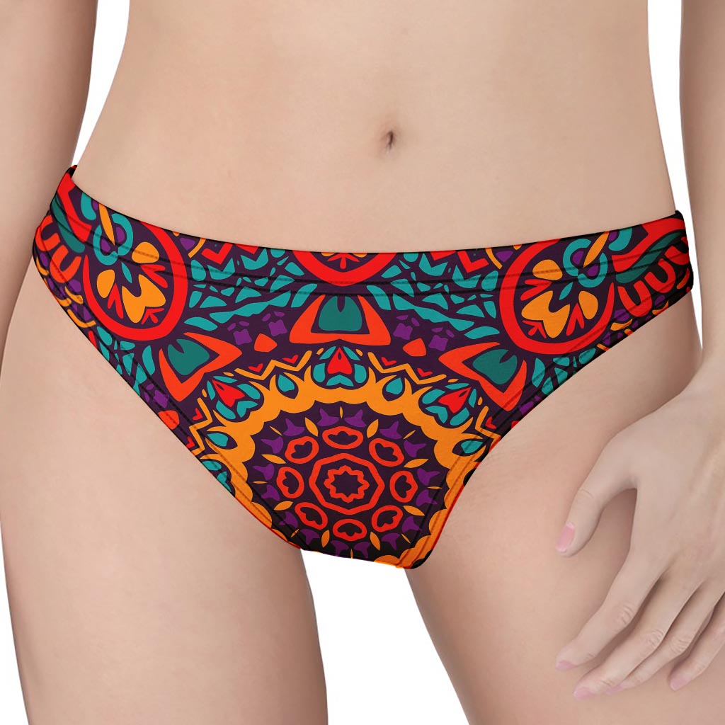 Bohemian Native Mandala Pattern Print Women's Thong