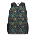 Bohemian Owl Pattern Print 17 Inch Backpack