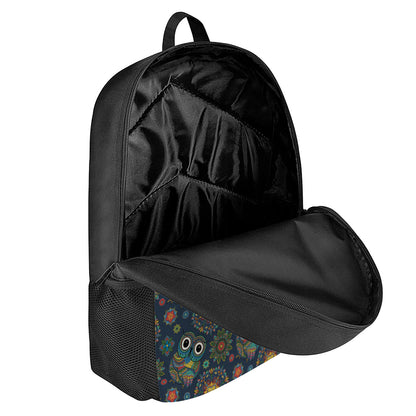 Bohemian Owl Pattern Print 17 Inch Backpack