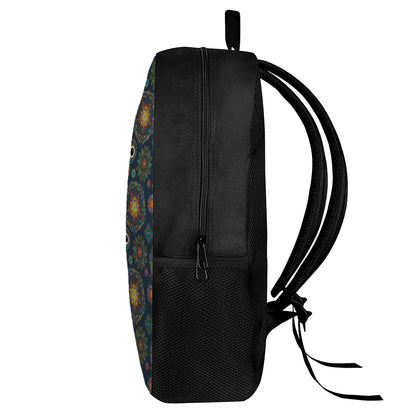 Bohemian Owl Pattern Print 17 Inch Backpack