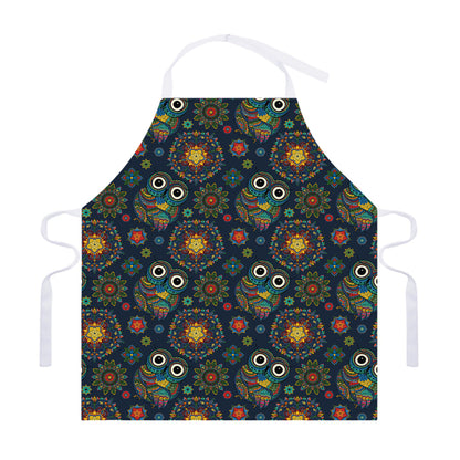 Bohemian Owl Pattern Print Adjustable Apron
