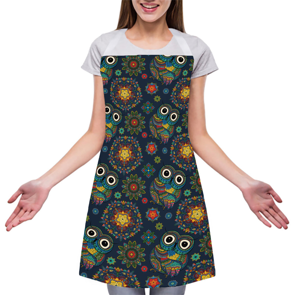Bohemian Owl Pattern Print Adjustable Apron