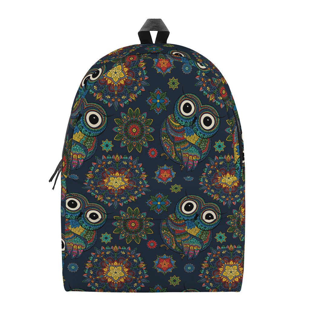 Bohemian Owl Pattern Print Backpack