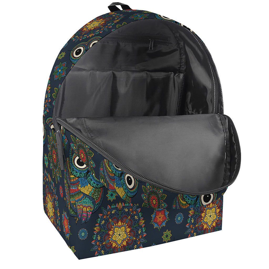 Bohemian Owl Pattern Print Backpack