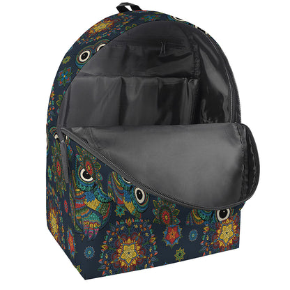Bohemian Owl Pattern Print Backpack