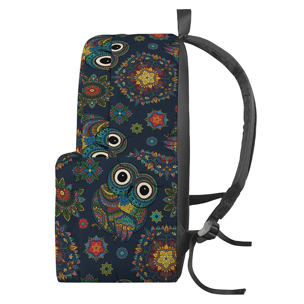 Bohemian Owl Pattern Print Backpack